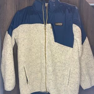 Under Armour- Youth large- Dark blue and cream zip up